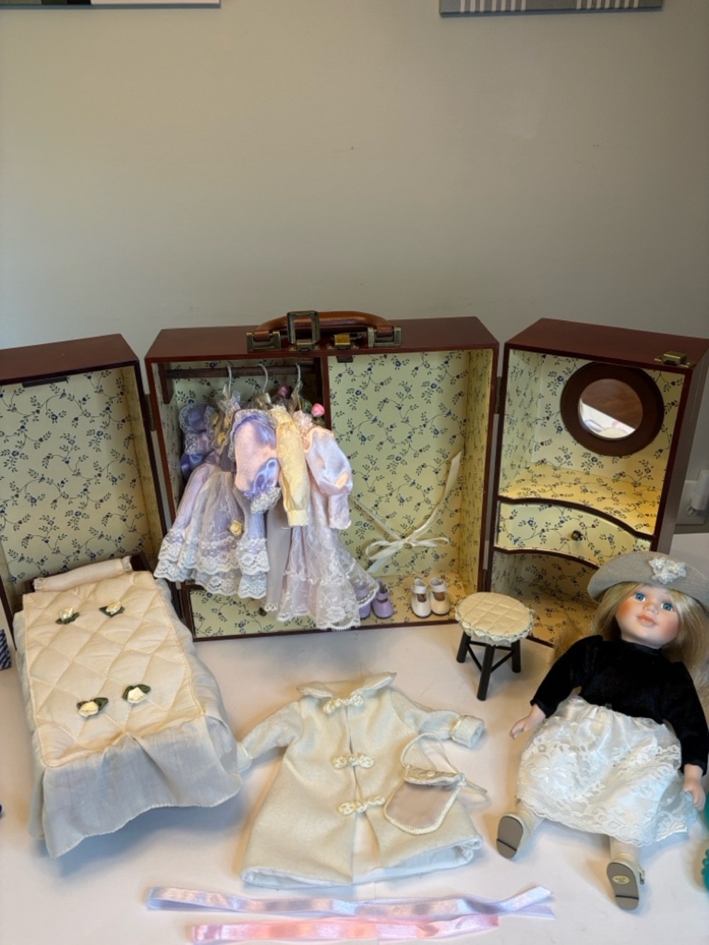 Vintage Cracker Barrel Porcelain Doll Set